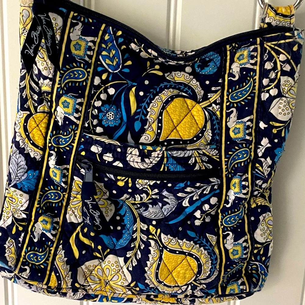 Vintage VERA BRADLEY Blue Triple Zip Hipster Crossbody Bag, A classic!